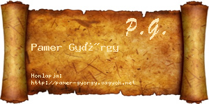 Pamer György névjegykártya