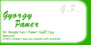 gyorgy pamer business card